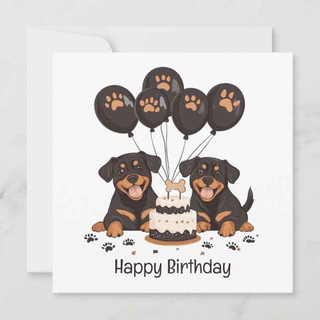 Happy Birthday Rottweiler Dogs Card (Front)