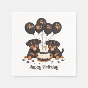 Happy Birthday Rottweiler Dogs Napkins