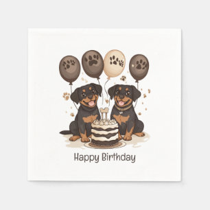 Happy Birthday Rottweiler Dogs Napkins