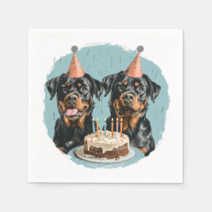 Happy Birthday Rottweiler Dogs Napkins