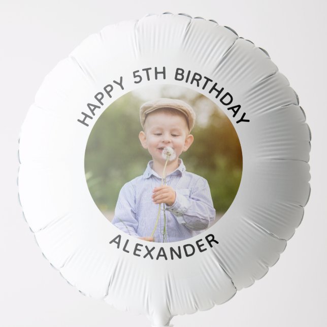 Happy Birthday Round Photo Balloon (Front)