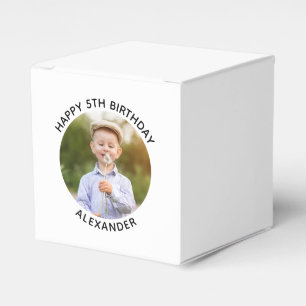 Happy Birthday Round Photo Favor Boxes
