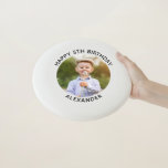 Happy Birthday Round Photo Wham-O Frisbee<br><div class="desc">Create your own personalized white border photo frisbee for your child's special birthday. Customize the solid white background color or the black text color to match your photo. If you change the font type or size, you can fine tune the curvature of the text in small increments. Have fun creating...</div>