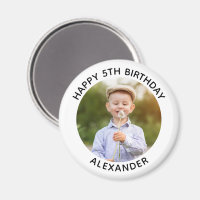 Happy Birthday Round Photo White