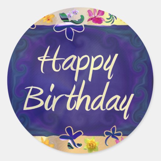 Happy Birthday Classic Round Sticker | Zazzle