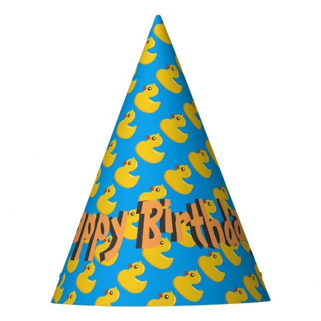 Happy Birthday Rubber Ducky! Party Hat (Front)