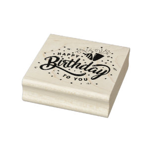 Happy Birthday Stamp Birthday Cards Happy Birthday Rubber Stamp Birthday  Stamps Birthday Scrapbook Stamping Elegance by Creatiate 