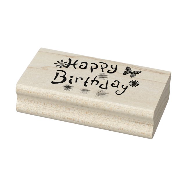 Happy Birthday rubber stamp (Stamp)