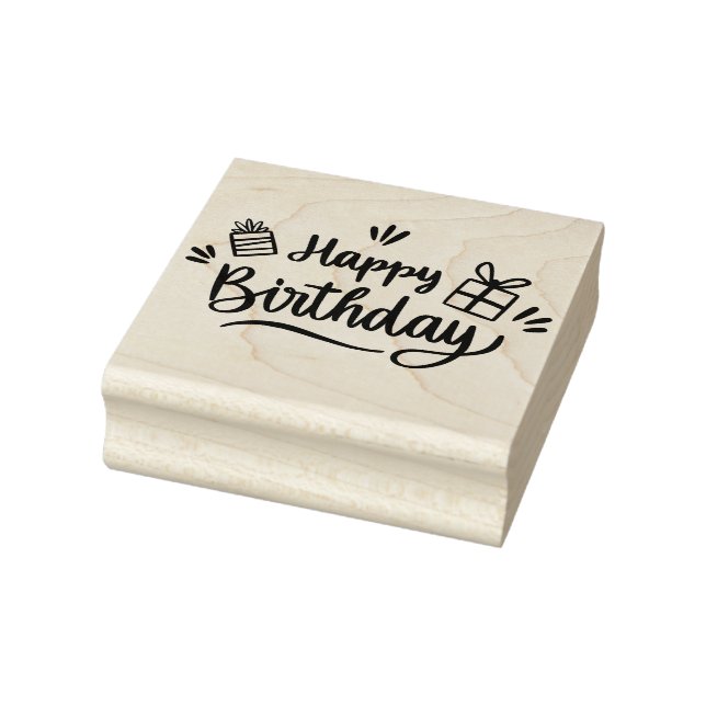 Happy Birthday Rubber Stamp (Stamp)