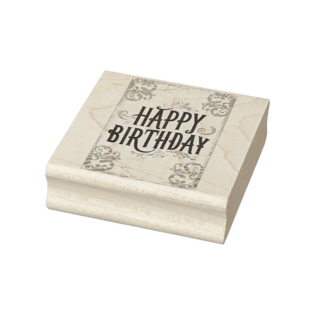  happy birthday rubber stamp (Stamp)