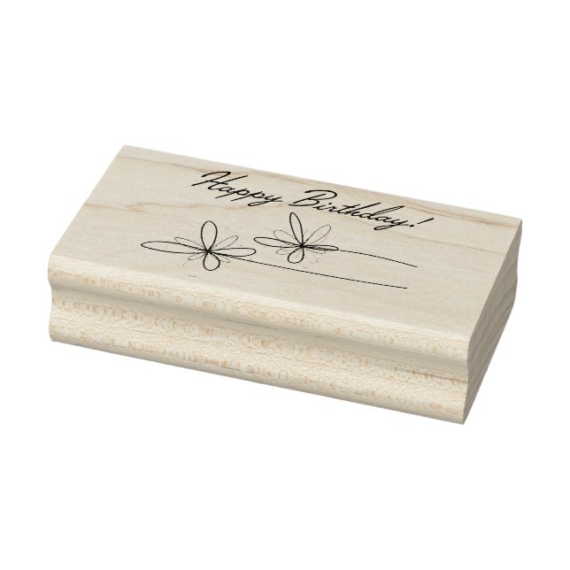 Happy Birthday Rubber Stamp (Stamp)