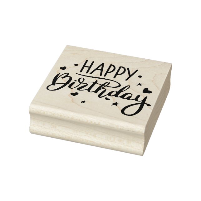 Happy Birthday Rubber Stamp (Stamp)