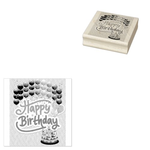 Happy Birthday Rubber Stamp MailBox