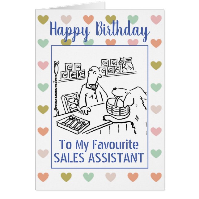 Happy Birthday Sales Assistant Cards (Front)