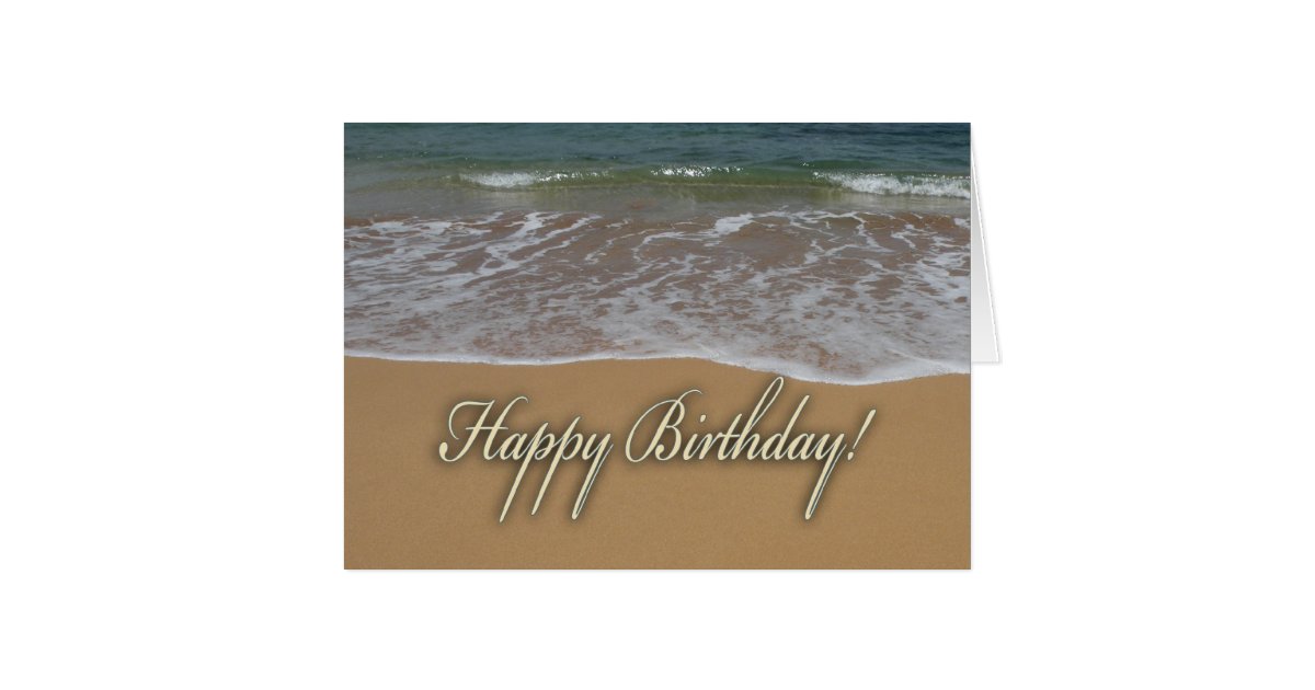 Happy Birthday Sand Beach Card | Zazzle