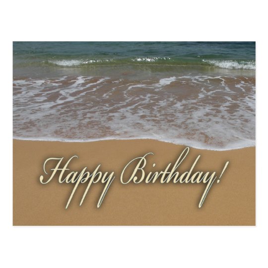 Happy Birthday Sand Beach Postcard | Zazzle.com