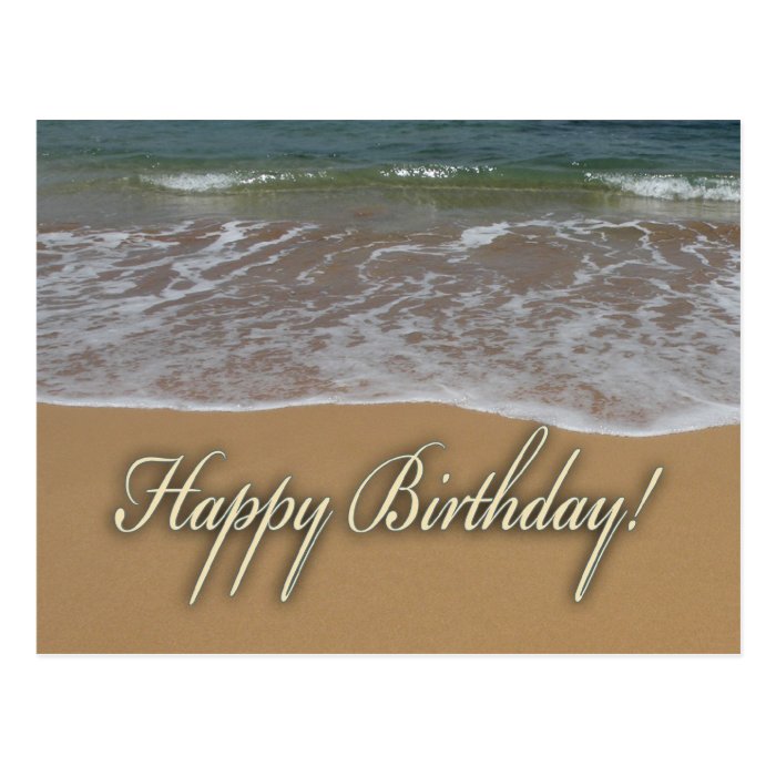 Happy Birthday Sand Beach Postcard