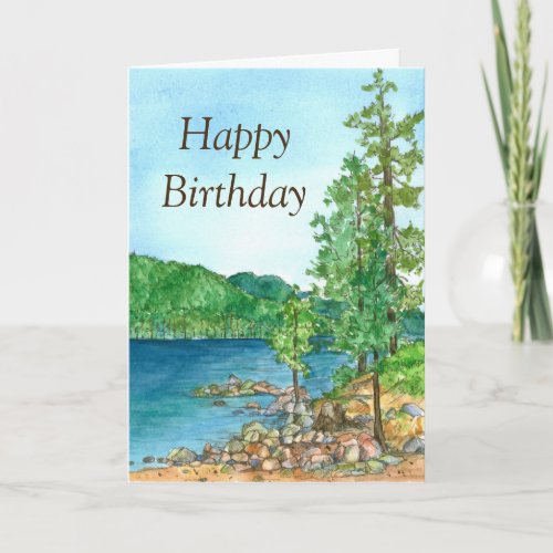 Happy Birthday Sand Harbor Lake Tahoe Painting Card