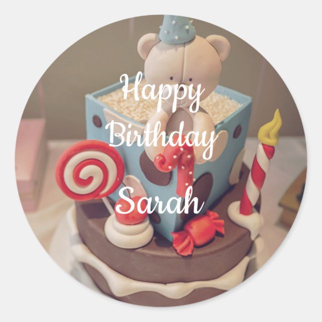 Happy birthday Sarah Classic Round Sticker (Front)