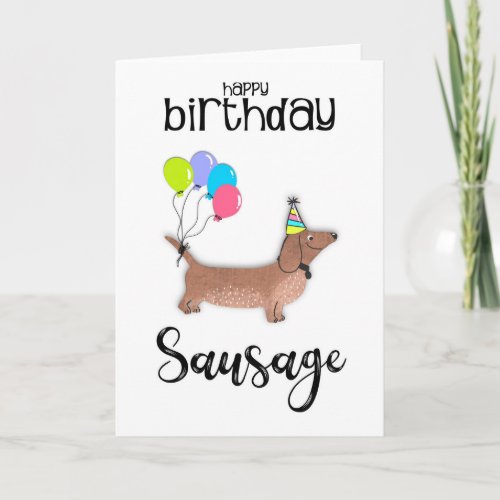 happy birthday sausage dog dachshund card