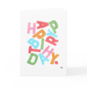 Happy Birthday Scattered Letters Card