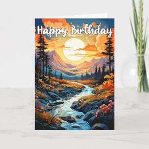 Happy Birthday Scenic Outdoor Landscape Card