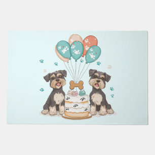 Happy Birthday Schnauzer Dogs Doormat