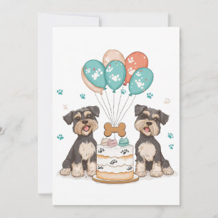 Happy Birthday Schnauzer Dogs Invitation