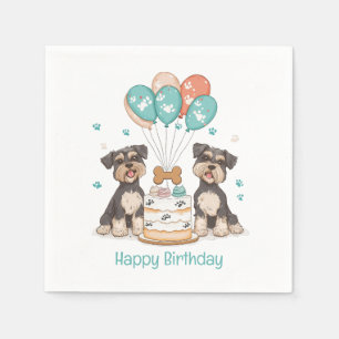 Happy Birthday Schnauzer Dogs Napkins