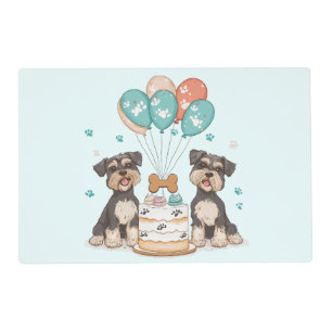 Happy Birthday Schnauzer Dogs Placemat