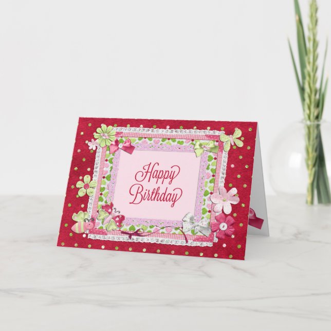 Happy birthday scrapbooking style card (Front)