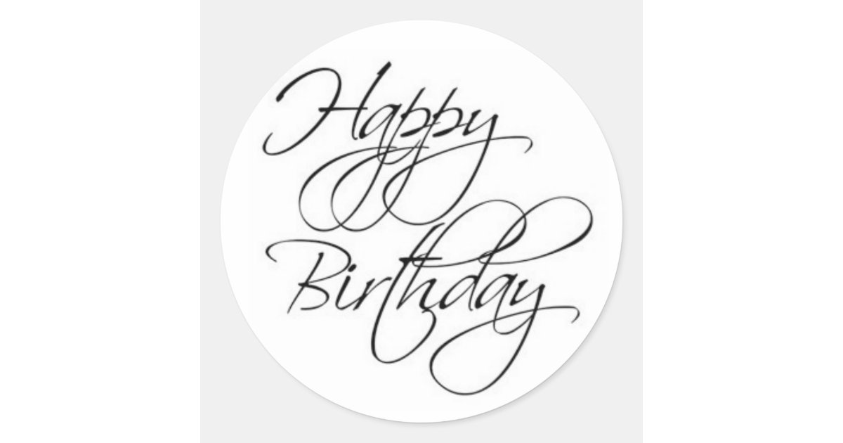 Happy Birthday Script Sticker | Zazzle