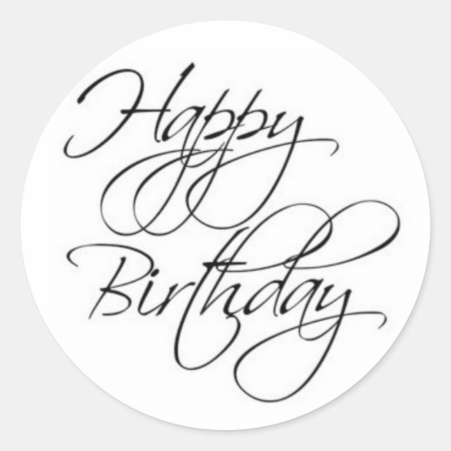 Happy Birthday Script Sticker (Front)
