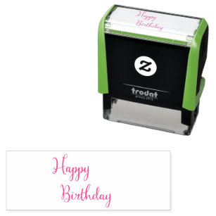 Happy Birthday Script Text Custom Color Ink Self-inking Stamp