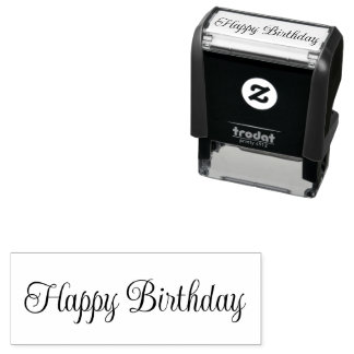 Happy Birthday Script Text Template Self-inking Stamp
