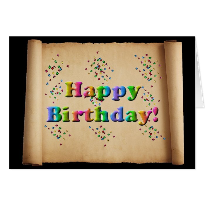 Happy Birthday Scroll Card