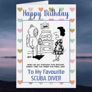 Happy Birthday Scuba Diver Cards