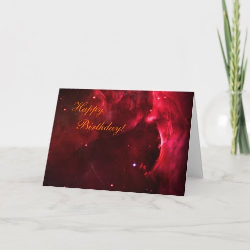 Happy Birthday Sculpted Region of Orion Nebula Card