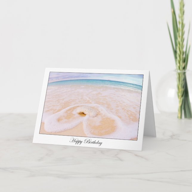 Happy Birthday Seashell Beach Card (Front)