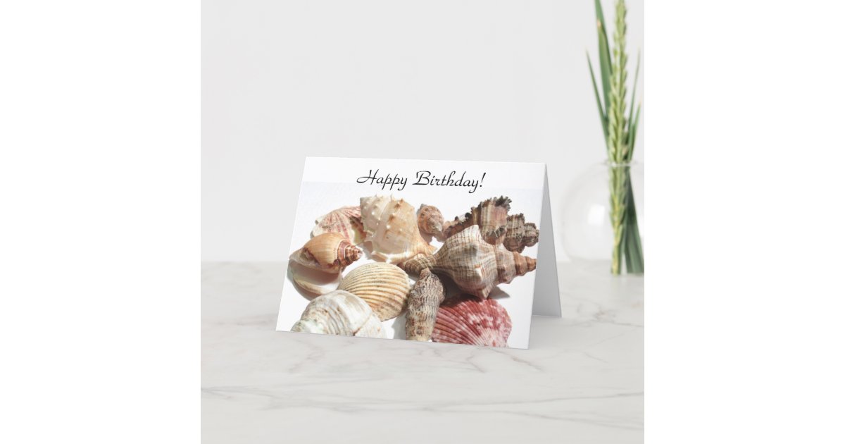 Happy Birthday Seashells Greeting card | Zazzle