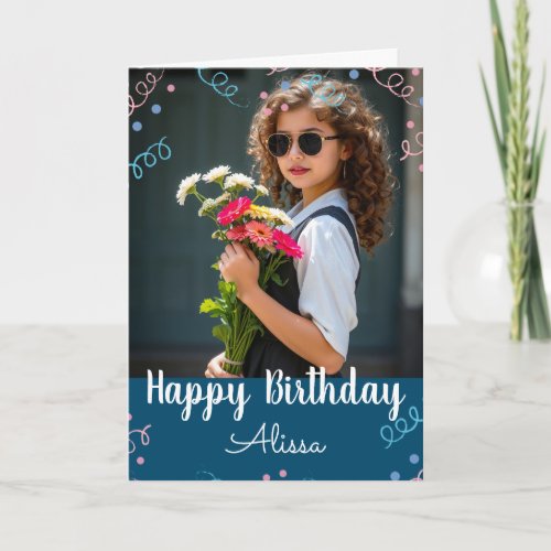 Happy Birthday Selfie Custom Name Confetti