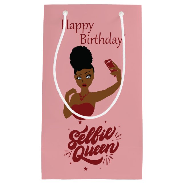 Happy Birthday Selfie Queen! Small Gift Bag (Front)