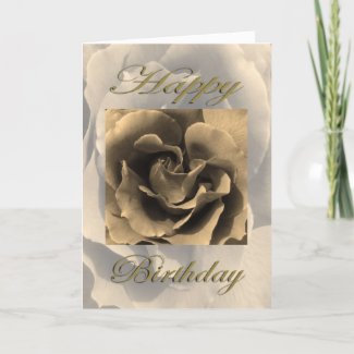 Happy Birthday Sepia Rose