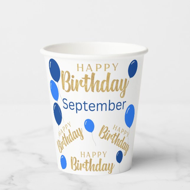 Happy birthday September Birthdays Paper cup (Front)