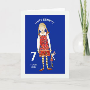 "Happy Birthday seven years old" Card