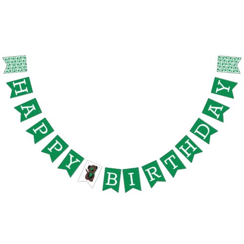 Happy Birthday Shamrocks Dog Bunting Flags