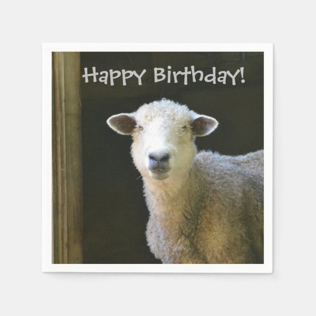 Happy Birthday Sheep Napkins (Front)