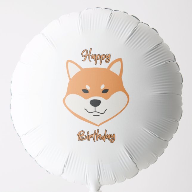 Happy Birthday Shiba Inu Original Helium Balloon (Front)