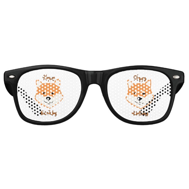 Happy Birthday Shiba Inu Original Party Retro Sunglasses (Front)