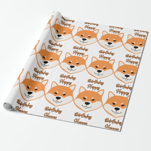 Happy Birthday Shiba Inu Original Wrapping Paper